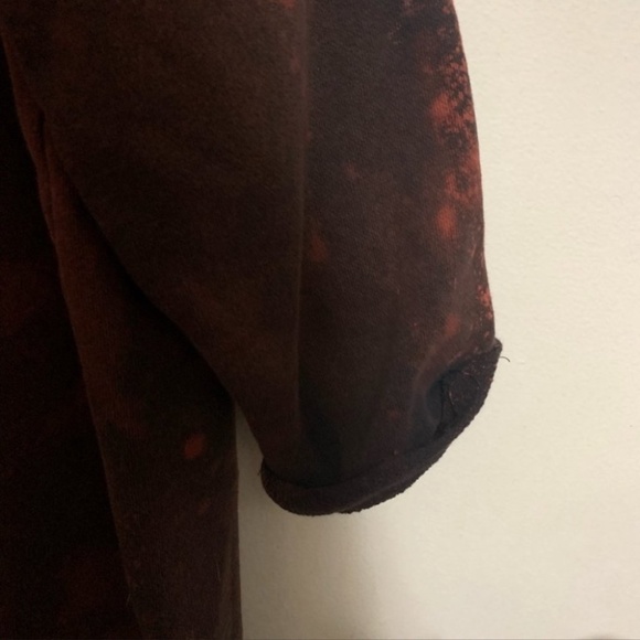 4/$20 Oversized 3/4 sleeve long sweatshirt reverse tye die black brown orange - Picture 3 of 6